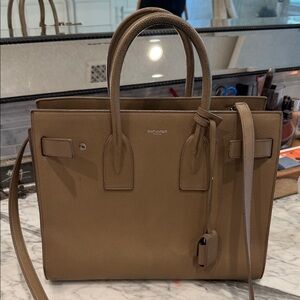 Saint Laurent Brown Leather Satchel